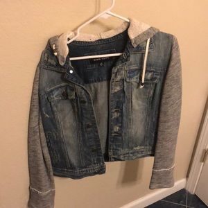 Jean jacket with hoodie